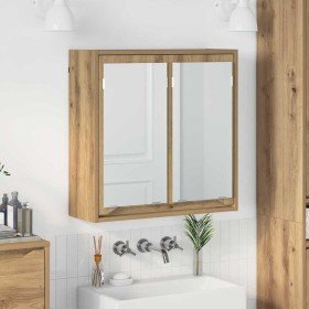 Armario con espejo de baño Roble artesanal 60 x 20 x 60 cm en Tocadores de baño | Comprar online en Foro24