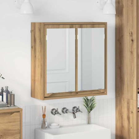 Armario con espejo de baño Roble artesanal 60 x 20 x 60 cm