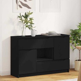Vitrina con cajón Negro 100 x 30 x 65,6 Madera contrachapada en Aparadores | Comprar online en Foro24