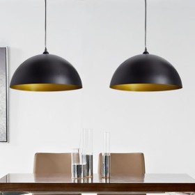Ceiling lamp 2 pcs black hemispherical adjustable height by vidaXL, Lamps - Ref: Foro24-241113, Price: 61,32 €, Discount: %