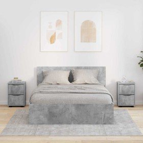 Mesas de noche con cajón 2 pcs Gris Concreto 30,5 x 30 x 43 cm en Mesitas de noche | Comprar online en Foro24