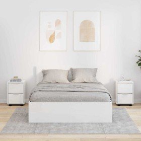 Mesas de noche con cajón 2 pcs brillante 30,5 x 30 x 43 cm en Mesitas de noche | Comprar online en Foro24