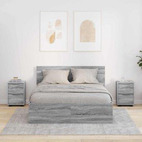 Mesas de noche con cajón 2 pcs Gris Sonoma 30,5 x 30 x 43 cm en Mesitas de noche | Comprar online en Foro24