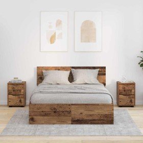 Mesas de noche con cajón 2 pcs Madera Vieja 30,5 x 30 x 43 cm en Mesitas de noche | Comprar online en Foro24