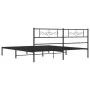 Bed frame with black metal headboard 183x213 cm by vidaXL, Beds and slatted bases - Ref: Foro24-355272, Price: 109,07 €, Disc...