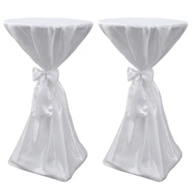 2 weiße Tischdecken von 60 cm mit Schleife von vidaXL, Abdeckungen - Ref: Foro24-241187, Preis: 24,70 €, Rabatt: %