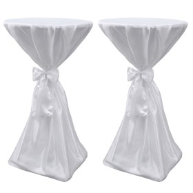 2 weiße Tischdecken von 60 cm mit Schleife von vidaXL, Abdeckungen - Ref: Foro24-241187, Preis: 25,14 €, Rabatt: %