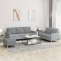 Sofa set with cushions 3 pieces light gray fabric by vidaXL, Sofas - Ref: Foro24-3201314, Price: 492,89 €, Discount: %