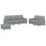 Sofa set with cushions 3 pieces light gray fabric by vidaXL, Sofas - Ref: Foro24-3201314, Price: 492,89 €, Discount: %