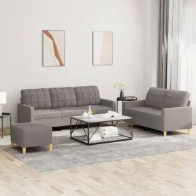 Juego de sofás con cojines 3 piezas tela gris taupe de vidaXL, Sofás - Ref: Foro24-3201321, Precio: 495,42 €, Descuento: %