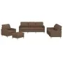 Sofa set with cushions 4 pieces brown fabric by vidaXL, Sofas - Ref: Foro24-3201253, Price: 623,19 €, Discount: %