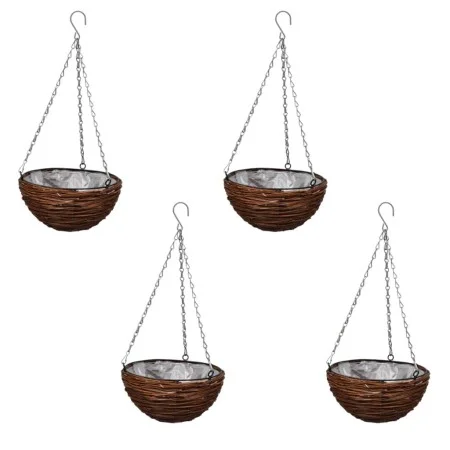 Round Willow Hanging Basket with Layer and Chain - 4 Pieces by vidaXL, Pots and planters - Ref: Foro24-140915, Price: 39,88 €...