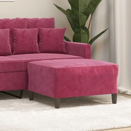 Reposapiés de terciopelo rojo tinto 70x55x41 cm de vidaXL, Otomanas - Ref: Foro24-349321, Precio: 56,62 €, Descuento: %