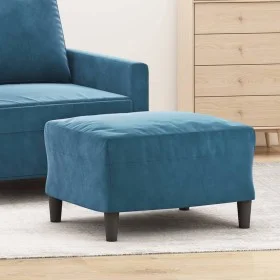 Reposapiés de terciopelo azul 60x50x41 cm de vidaXL, Otomanas - Ref: Foro24-349302, Precio: 50,87 €, Descuento: %