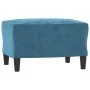 Reposapiés de terciopelo azul 60x50x41 cm de vidaXL, Otomanas - Ref: Foro24-349302, Precio: 50,87 €, Descuento: %