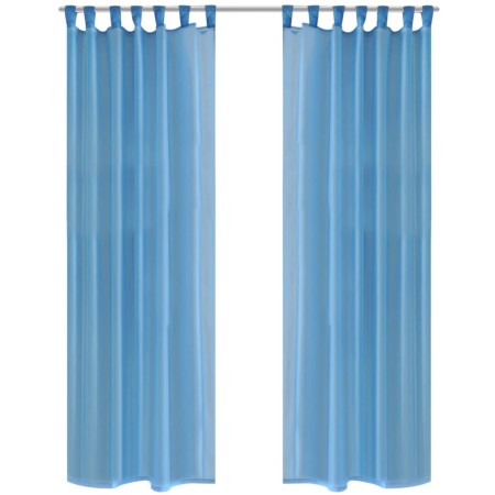 2 transparente türkisfarbene Vorhänge 140 x 245 cm von vidaXL, Vorhänge und Gardinen - Ref: Foro24-130208, Preis: 25,57 €, Ra...