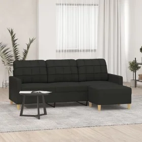 3-seater sofa with black fabric footstool, 180 cm by vidaXL, Sofas - Ref: Foro24-3201005, Price: 304,40 €, Discount: %