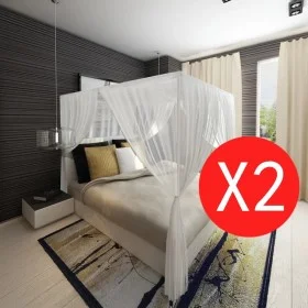 Mosquito net for square bed 3 openings 2 units by vidaXL, Mosquito nets - Ref: Foro24-50264, Price: 30,23 €, Discount: %