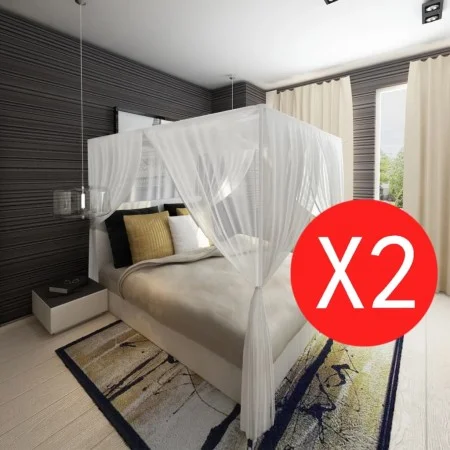 Mosquito net for square bed 3 openings 2 units by vidaXL, Mosquito nets - Ref: Foro24-50264, Price: 30,23 €, Discount: %