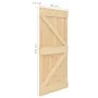 Sliding door with solid pine wood hardware 80x210 cm by vidaXL, Doors - Ref: Foro24-3057587, Price: 381,49 €, Discount: %