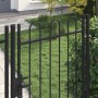 Cancela de valla con una puerta y arcos acero negro 1x2 m