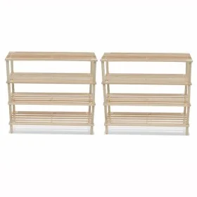 4-story shoe rack 2 units solid fir wood by vidaXL, Shoe racks and shoe organizers - Ref: Foro24-241066, Price: 45,16 €, Disc...