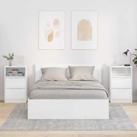 Mesas de noche con cajón 2 pcs brillante 40 x 30 x 467 cm