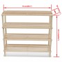 4-story shoe rack 2 units solid fir wood by vidaXL, Shoe racks and shoe organizers - Ref: Foro24-241066, Price: 46,90 €, Disc...