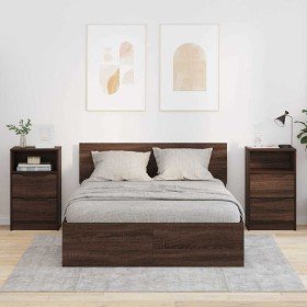 Mesas de noche con cajón 2 pcs Roble Marrón 40 x 30 x 467 cm en Mesitas de noche | Comprar online en Foro24