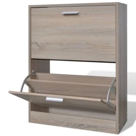 Oak colored shoe cabinet with 2 compartments by vidaXL, Shoe racks and shoe organizers - Ref: Foro24-241243, Price: 74,29 €, ...