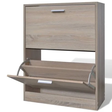 Oak colored shoe cabinet with 2 compartments by vidaXL, Shoe racks and shoe organizers - Ref: Foro24-241243, Price: 74,29 €, ...