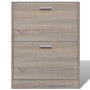 Oak colored shoe cabinet with 2 compartments by vidaXL, Shoe racks and shoe organizers - Ref: Foro24-241243, Price: 64,06 €, ...