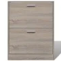 Oak colored shoe cabinet with 2 compartments by vidaXL, Shoe racks and shoe organizers - Ref: Foro24-241243, Price: 74,29 €, ...