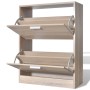 Oak colored shoe cabinet with 2 compartments by vidaXL, Shoe racks and shoe organizers - Ref: Foro24-241243, Price: 64,06 €, ...