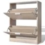 Oak colored shoe cabinet with 2 compartments by vidaXL, Shoe racks and shoe organizers - Ref: Foro24-241243, Price: 74,29 €, ...
