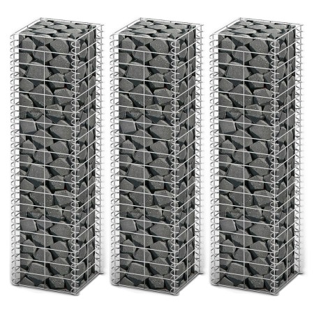 Gabionen-Wandkörbe aus verzinktem Draht 25x25x100 3 Stück von vidaXL, Zaunpaneele - Ref: Foro24-141045, Preis: 49,55 €, Rabat...