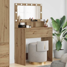 Mesas de tocador de dormitorio con cajón Roble artesanal en Tocadores para dormitorios | Comprar online en Foro24