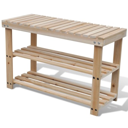 Solid spruce wood 2-in-1 shoemaker bench by vidaXL, Shoe racks and shoe organizers - Ref: Foro24-241067, Price: 45,90 €, Disc...