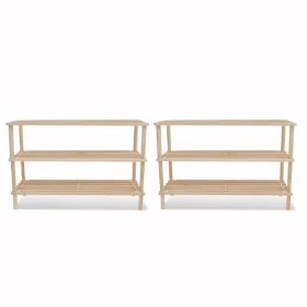 3-tier shoe rack, 2 units, solid fir wood by vidaXL, Shoe racks and shoe organizers - Ref: Foro24-241065, Price: 41,26 €, Dis...