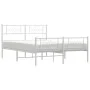 Metal bed frame with headboard and white footboard 150x200 cm by vidaXL, Beds and slatted bases - Ref: Foro24-355336, Price: ...