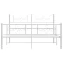 Metal bed frame with headboard and white footboard 150x200 cm by vidaXL, Beds and slatted bases - Ref: Foro24-355336, Price: ...