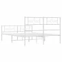 Metal bed frame with headboard and white footboard 150x200 cm by vidaXL, Beds and slatted bases - Ref: Foro24-355336, Price: ...