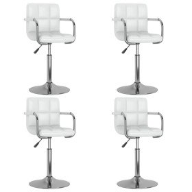 Sillas de comedor giratorias 4 unidades cuero sintético blanco Sillas de comedor giratorias 4 unidades cuero sintético blanco