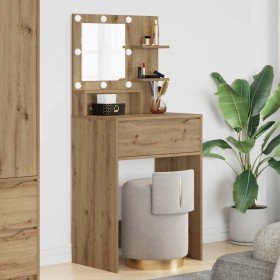 Mesas de tocador de dormitorio con cajón Roble artesanal en Tocadores para dormitorios | Comprar online en Foro24