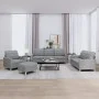 Set Sofas mit Kissen 4 Stück hellgrauer Stoff von vidaXL, Sofas - Ref: Foro24-3201250, Preis: 627,13 €, Rabatt: %