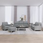 Set Sofas mit Kissen 4 Stück hellgrauer Stoff von vidaXL, Sofas - Ref: Foro24-3201250, Preis: 686,53 €, Rabatt: %