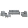 Set Sofas mit Kissen 4 Stück hellgrauer Stoff von vidaXL, Sofas - Ref: Foro24-3201250, Preis: 686,53 €, Rabatt: %