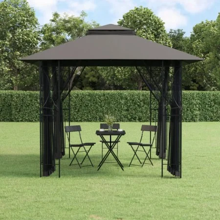 Gazebo with anthracite gray steel walls 300x300x270 cm by vidaXL, Tents and gazebos - Ref: Foro24-360143, Price: 272,47 €, Di...