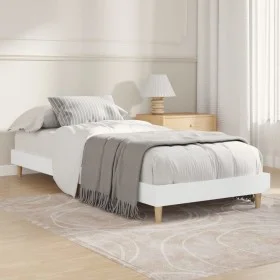 White engineered wood bed frame 75x190 cm by vidaXL, Beds and slatted bases - Ref: Foro24-832101, Price: 102,85 €, Discount: %