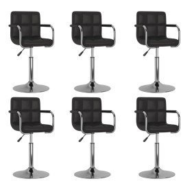 Sillas de comedor giratorias 6 unidades cuero sintético negro Sillas de comedor giratorias 6 unidades cuero sintético negro